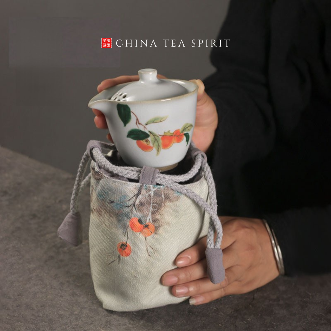 Ruyao Persimmon Travel Tea Set