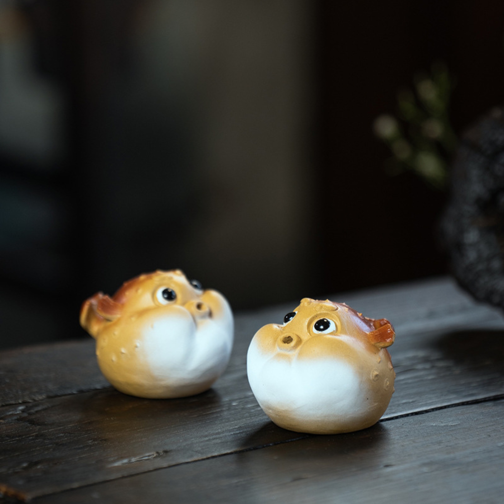 Handmade Zisha Yixing Clay Puffer fish Tea Pet Figurine