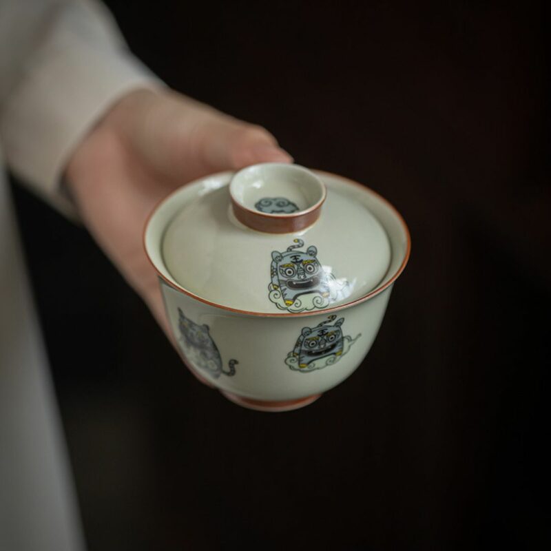 Chinese Crane Ceramic Gaiwan