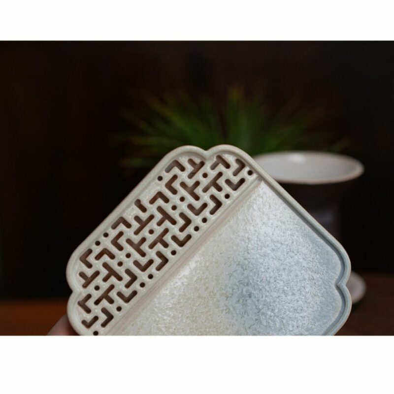 Handmade Kiln Transmutation Ceramic Pine Needle Pattern Kung Fu Tea Tray