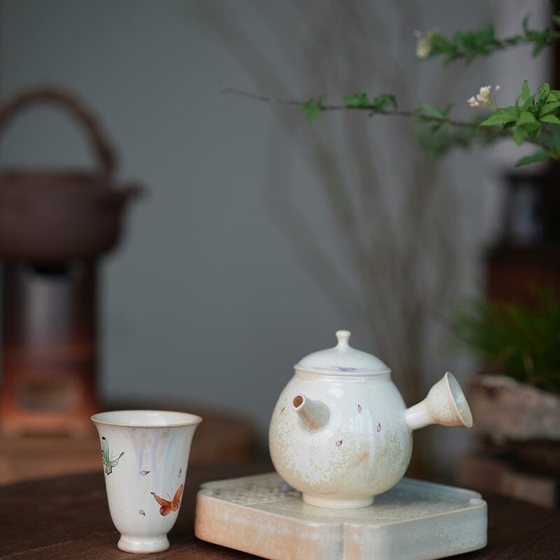 Hand painted Ceramic Ging Wind Bamboo Shadow Tea Cup