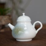 Gradient Glaze Ceramic Milky Moss Green 130ml Tall Pear Kung Fu Teapot