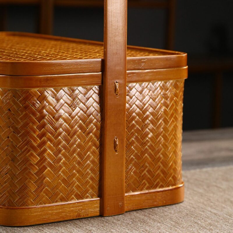Handmade Aesthetic Bamboo Woven Basket Storage Case
