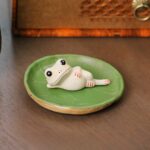 Handmade Zen Style Ceramic Cute Little Frog Tea Pet