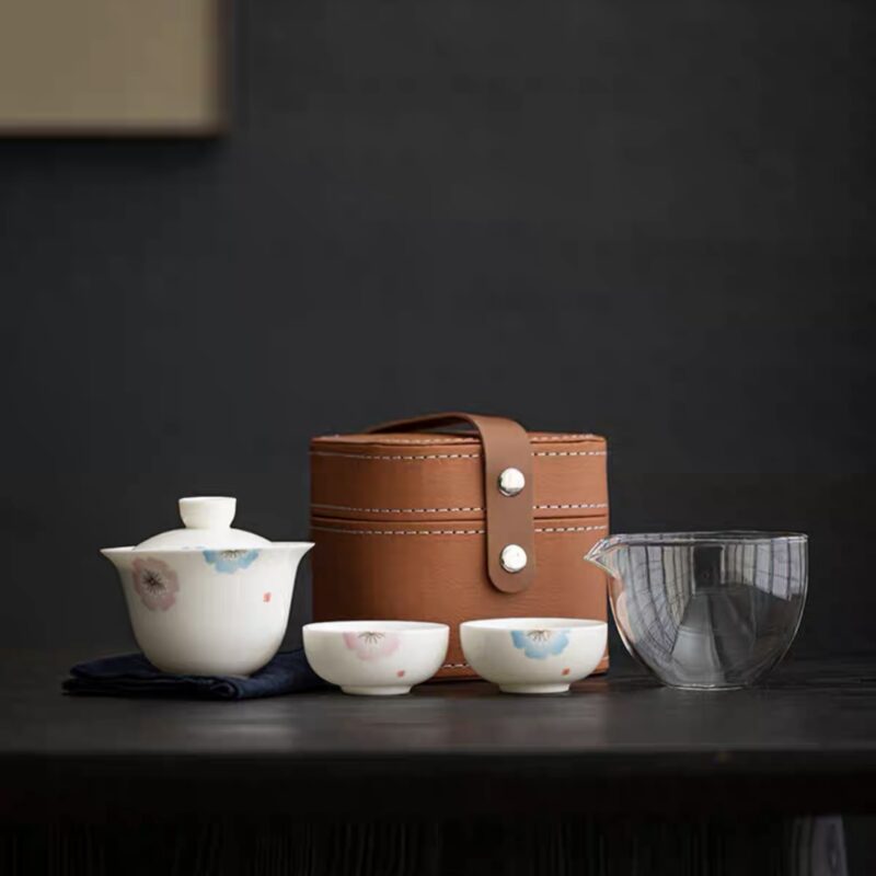 portable-ceramic-flower-pattern-tea-set-1