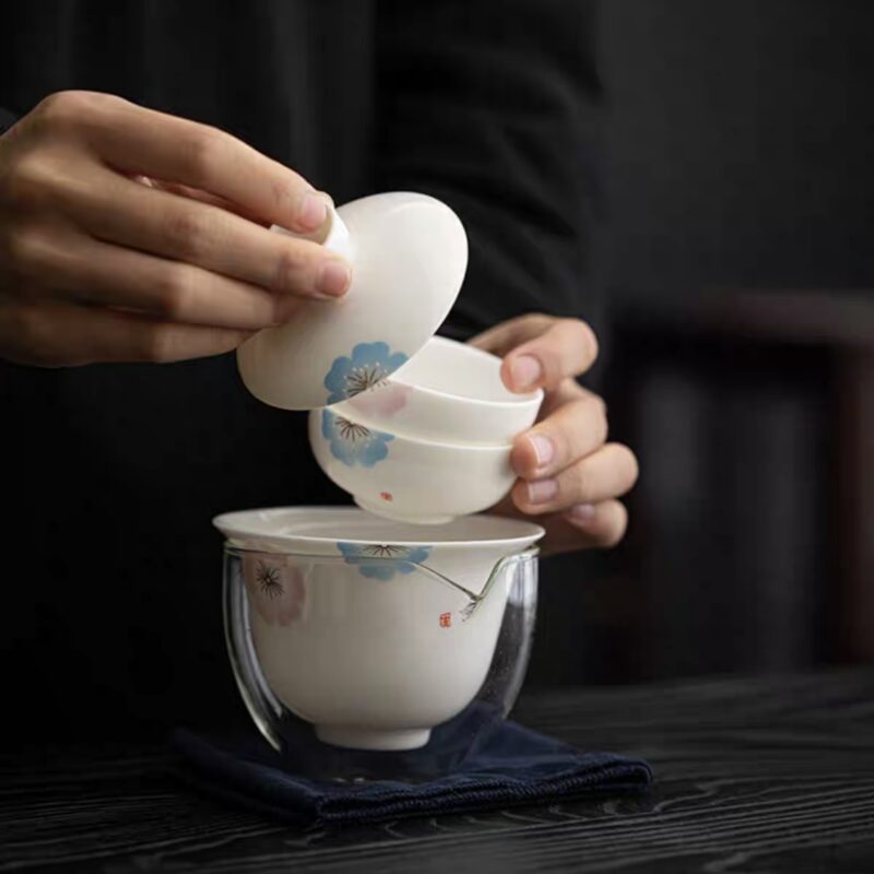 portable-ceramic-flower-pattern-tea-set-2