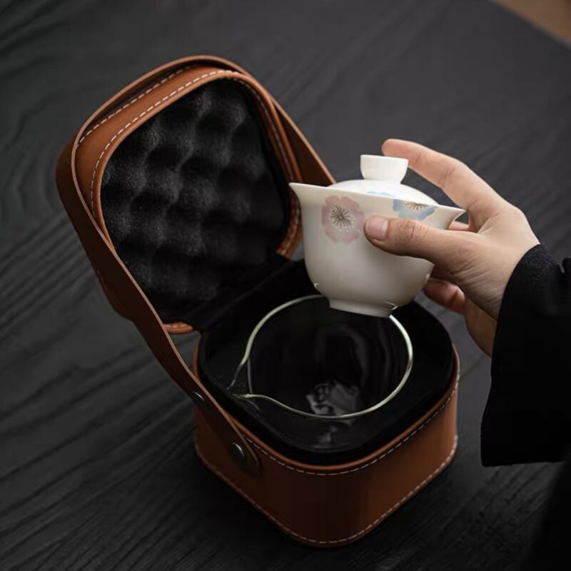 portable-ceramic-flower-pattern-tea-set-6