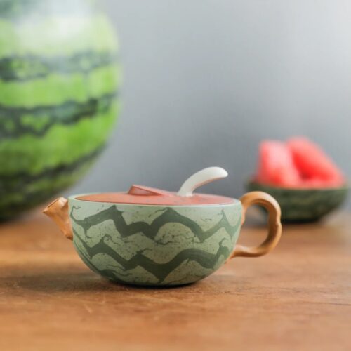 handmade-creative-duanni-watermelon-125ml-yixing-teapot-set-7