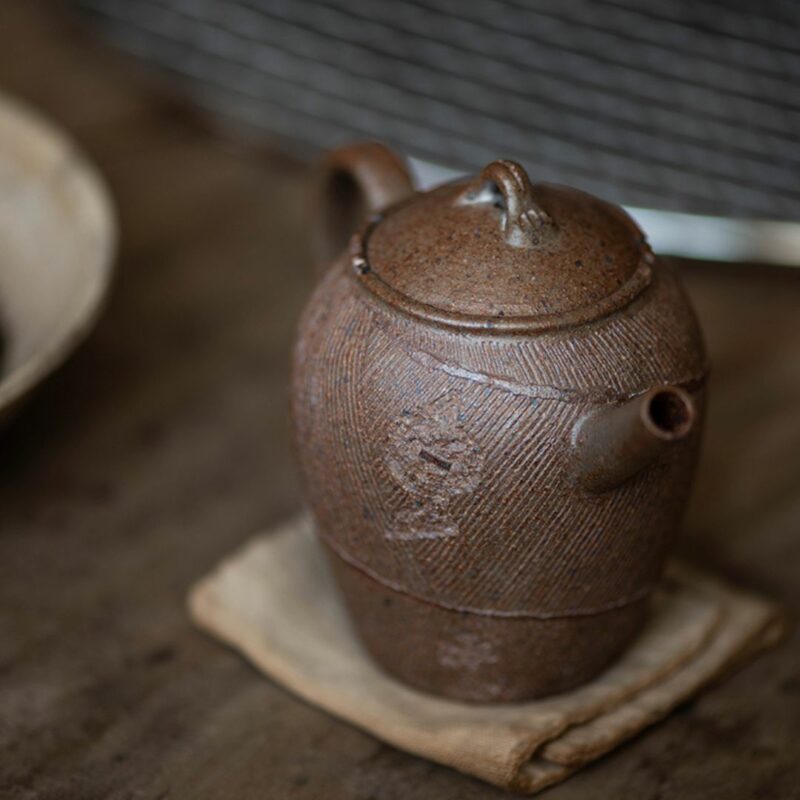 handmade-wood-fired-golden-duanni-earthenware-jug-150ml-yixing-teapot-8