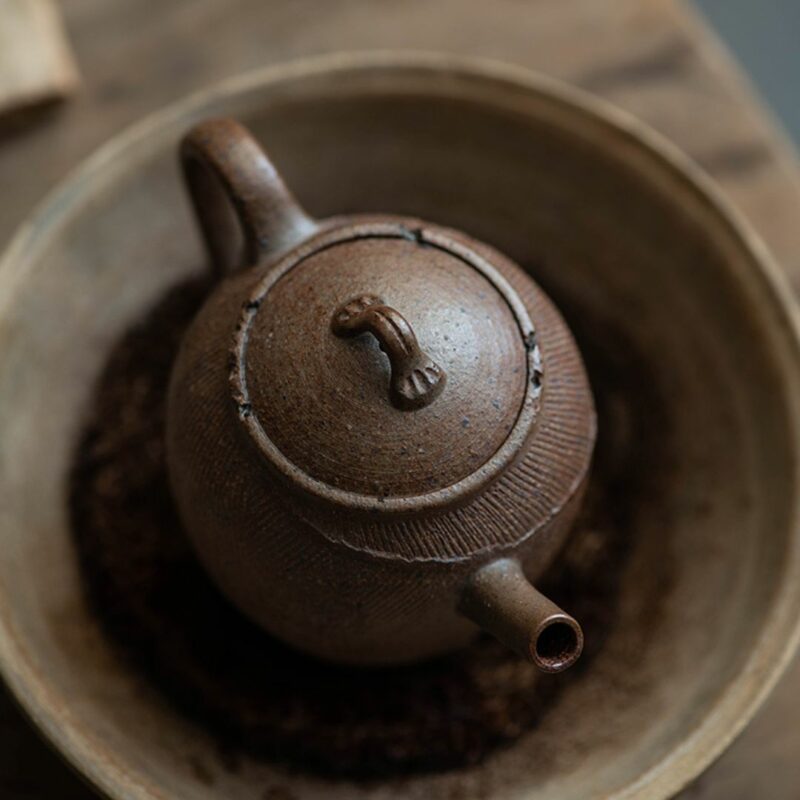 handmade-wood-fired-golden-duanni-earthenware-jug-150ml-yixing-teapot-9
