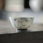 Qinghua Ceramic Bamboo Leaves 90ml Host Tea Cup