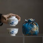 Qinghua White Porcelain Daisy 100ml Tea Set