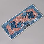 Handmade Underglaze Red Ceramic Brocade Carp Chinese Tea Tray