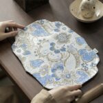 Embroidered Fabric Begonia Shape Tea Mat