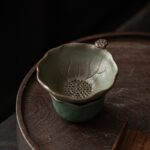 Gradient Glaze Ceramic Lotus  Tea Filter Set