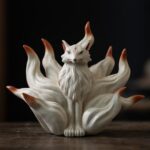 Handmade Zisha Yixing Clay Nine-Tailed Fox Ornament Decoration Teapet