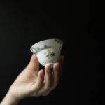 Handmade Ceramic Pine Crane 60ml Host Tea Cup