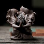 Handmade Zisha Yixing Clay Flying Bodhidharma Ornament Decoration Teapet