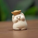 Handmade Zisha Yixing Clay Little White Piggy Tea Pet