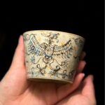 Handmade Vintage Qinghua Ceramic Phoenix 220ml Tea Cup