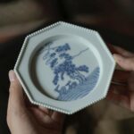 Hand-painted Qinghua Ceramic Ruo Shen Tea Boat