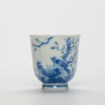 Hand-painted Qinghua Ceramic Magpie On a Branch 30ml Tea Cup